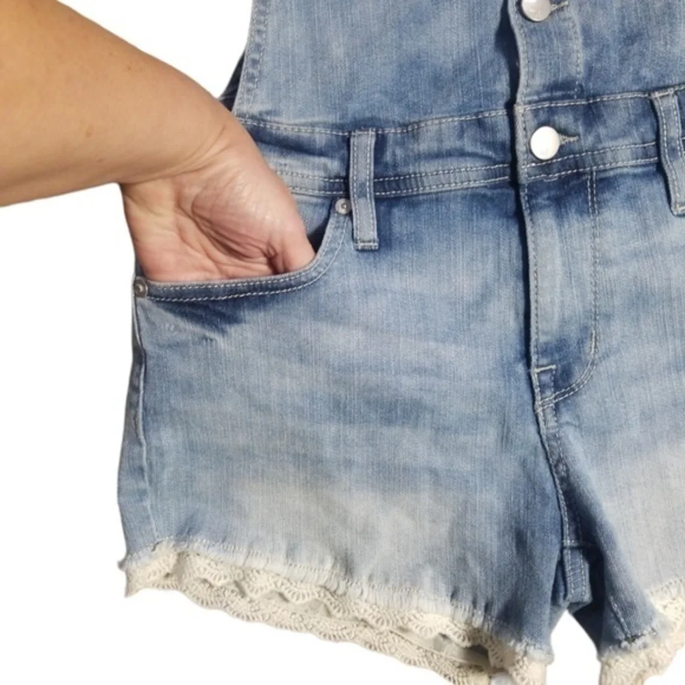 Mossimo Women's‎ Lace Denim Shortalls Overalls Sz. S